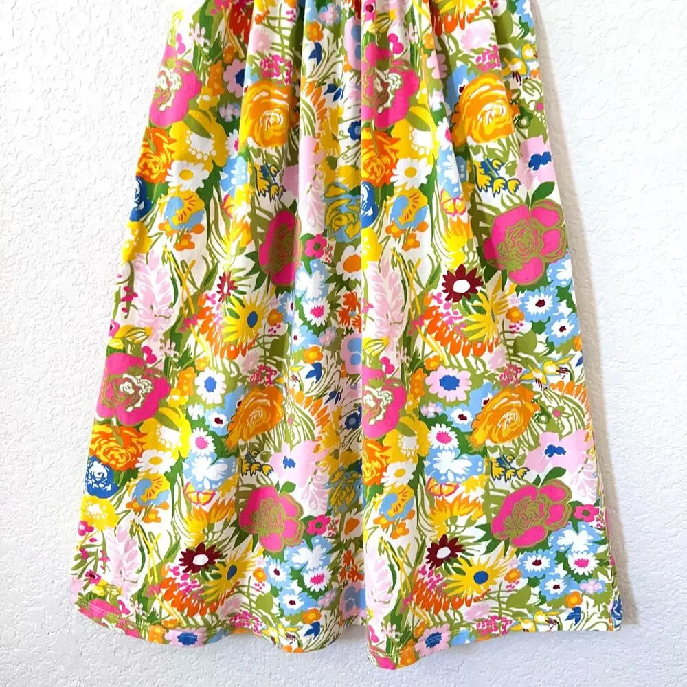 Matilda Jane Far Out Dress Girls 6 Floral Maxi Bright Daydream Gingham Trim
